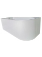 Acrylic free standing back-to-wall bathtub, model NOLA white 150x75x58 cm - 1